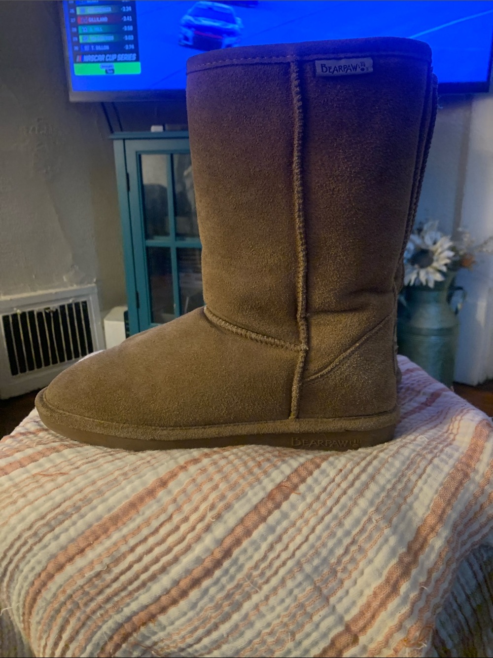 BearPaw Tall Suede Boot in Chestnut